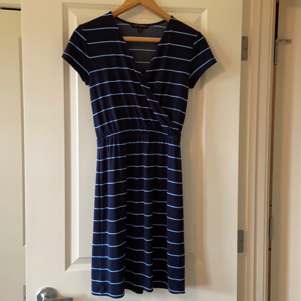 Banana republic faux wrap dress in navy blue